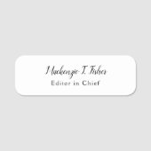 Porte-nom Calligraphie classique Élégante Plaque blanche sim (Devant)