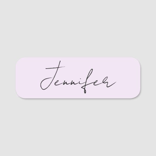 Porte-nom Calligraphie de couleur pastel Élégant Simple Nom (Devant)
