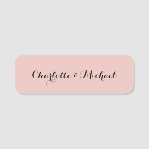 Porte-nom Calligraphie de mariage Élégante Rose Gold Nom sim