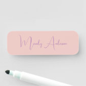 Porte-nom Calligraphie Élégant Rose Or Plaine Nom simple (En situation)