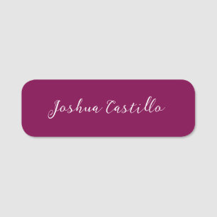 Porte-nom Calligraphie Simple Couleur Vin Nom Professionnel