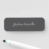 Porte-nom Calligraphie Simple Gris Nom Professionnel (En situation)