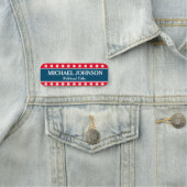 Porte-nom Campagne politique rouge blanc et bleu (En situation)