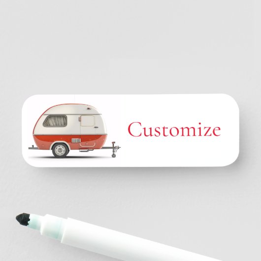 Porte-nom Camper Teardrop Classic Retro Thunder_Cove (En situation)