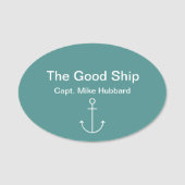 Porte-nom Capitaine nautique de bateau (Devant)