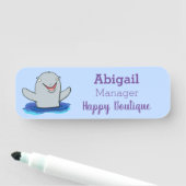 Porte-nom Caricature adorable de marsouin (En situation)