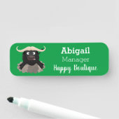 Porte-nom Caricature amusante de buffle d'eau courante (En situation)