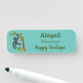 Porte-nom Caricature de bébé gorille joyeux (En situation)