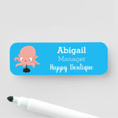 Porte-nom Caricature de bébé pieuvre rose mignonne humour (En situation)