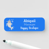 Porte-nom Caricature de bulles de narval joyeux (En situation)