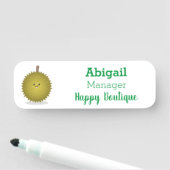 Porte-nom Caricature de durian joyeux (En situation)