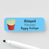 Porte-nom Caricature de frites Cute kawaii fast food (En situation)