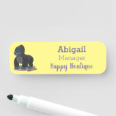 Porte-nom Caricature de gros gorilles joyeux (En situation)