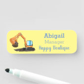 Porte-nom Caricature de la pelle orange (En situation)