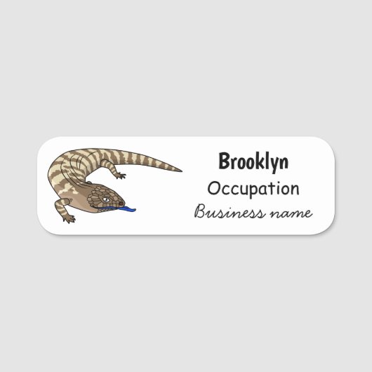 Porte-nom Caricature de lézard rouge (Devant)