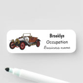 Porte-nom Caricature de voiture classique 1920 (En situation)