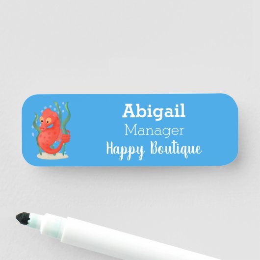 Porte-nom Caricature d'hippocampe pygmée (En situation)