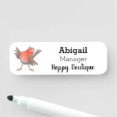 Porte-nom Caricature d'oiseau rouge chantant mignon (En situation)