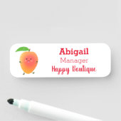 Porte-nom Caricature jaune mangue mignonne (En situation)