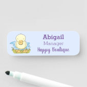 Porte-nom Caricature jaune mignon pour canard bébé (En situation)