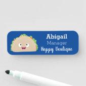 Porte-nom Caricature joli sourire taco dessin animé (En situation)