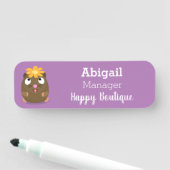 Porte-nom Caricature joyeuse de cobaye mignonne (En situation)