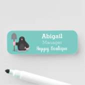 Porte-nom Caricature mole joyeux (En situation)