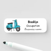 Porte-nom Caricature moto mopée mûre illustration (En situation)