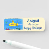 Porte-nom Caricature sous-marine joyeuse (En situation)