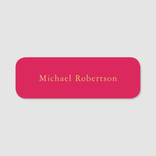 Porte-nom Carmine Rouge or couleurs Professional tendance mo (Devant)