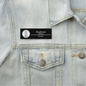 Porte-nom Carré Custom Business Logo Black Name Balise (En situation)