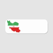 Porte-nom Carte de l'Iran avec drapeau et emblème (Devant)