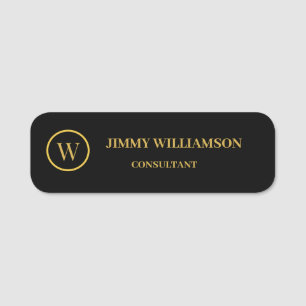 Porte-nom Carte de visite d'affaires moderne Monogram Gold B