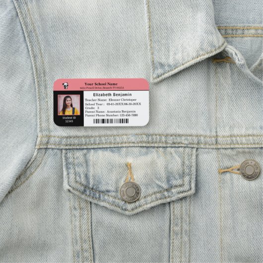 Porte-nom Carte d'identité enfant École personnalisée (En situation)
