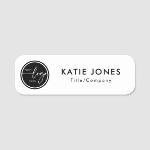 Porte-nom Carte d'identité personnalisée logo noir et blanc
