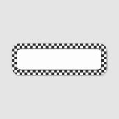 Porte-nom Chèque noir et blanc (Devant)