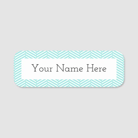 Porte-nom Chevron bleu et blanc (Devant)