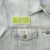 Porte-nom Chic Apple Green Chevron Motif : Élégant Monogramm (En situation)