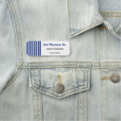 Porte-nom Chic Bleu Nuit & Blanc Rayures Boutique Exécutif (En situation)