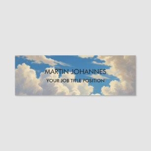 Porte-nom Chic Elegant Plain élégant Ciel Bleu et Nuages