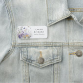 Porte-nom Chic Lilac Purple Fleur sauvage Papillon Aquarelle (En situation)