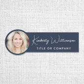 Porte-nom Chic Script Professional Blue Photo