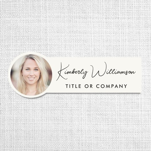 Porte-nom Chic Script Professional Cream Photo