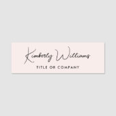 Porte-nom Chic Script Professionnel Rose (Devant)