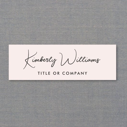 Porte-nom Chic Script Professionnel Rose