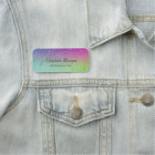 Porte-nom Chic Tendance Paillettes Violet Vert (En situation)