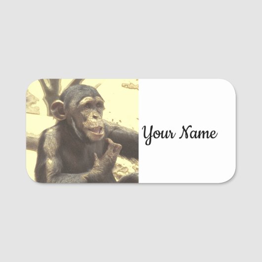 Porte-nom Chimp métallique (Devant)
