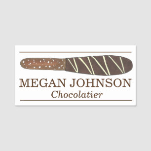 Porte-nom Chocolat Pretzel Couvert Chocolatier Chocolatier B