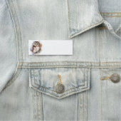 Porte-nom Chouette d'aquarelle Oiseau Animal nature art (En situation)