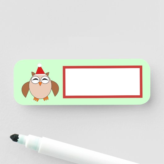 Porte-nom Chouette de Noël (En situation)